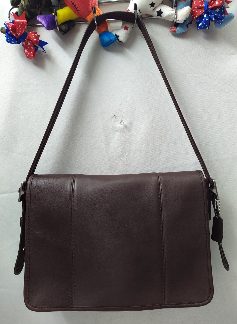 Coach Brown Leather Flap Closure Messenger Crossbody Bag - Vintage Made in USA